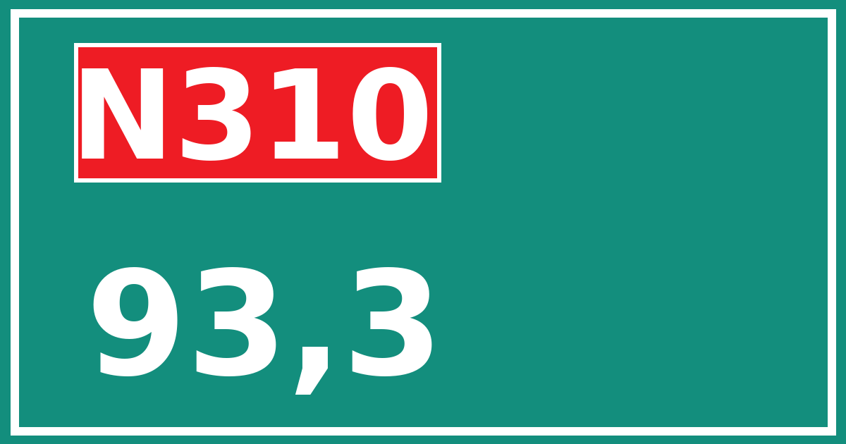 Hectometerbord N310 93,3