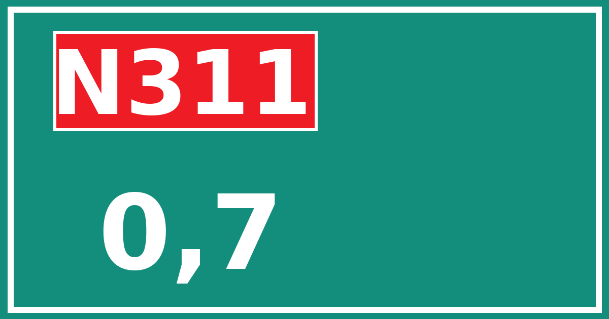 Hectometerbord N311 0,7