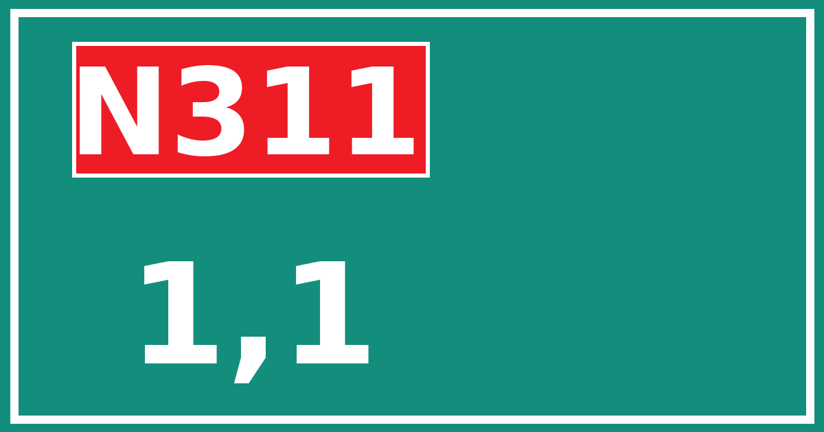 Hectometerbord N311 1,1