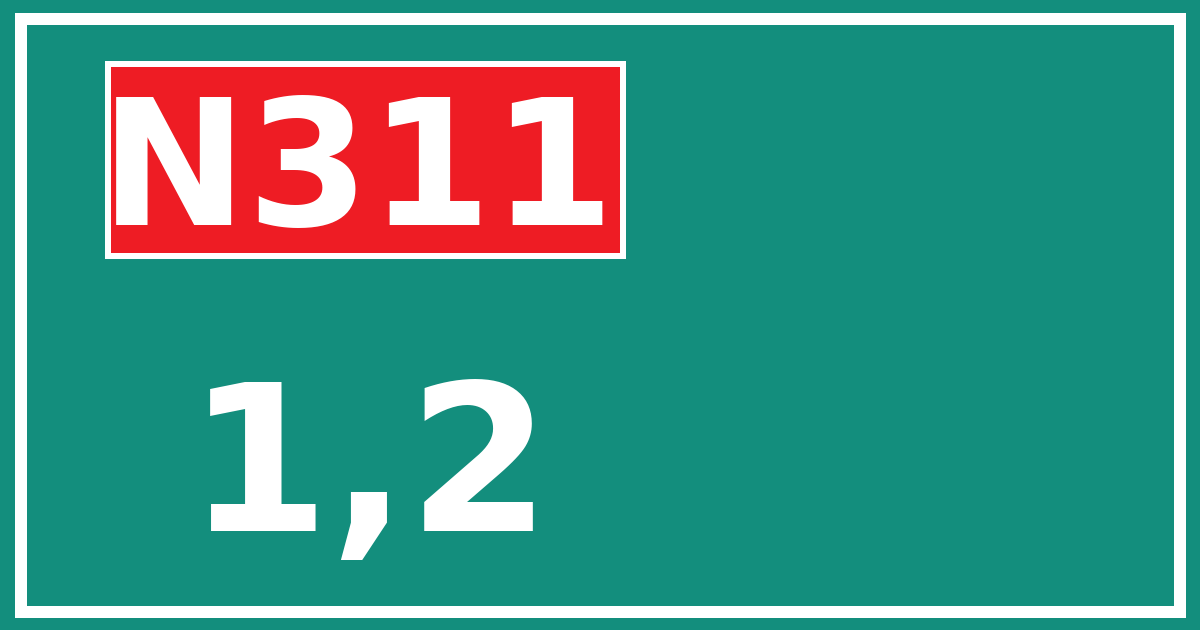 Hectometerbord N311 1,2