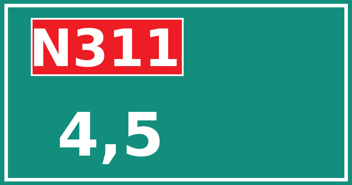 Hectometerbord N311 4,5