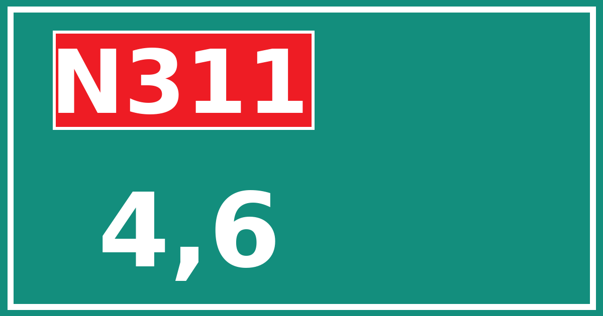 Hectometerbord N311 4,6