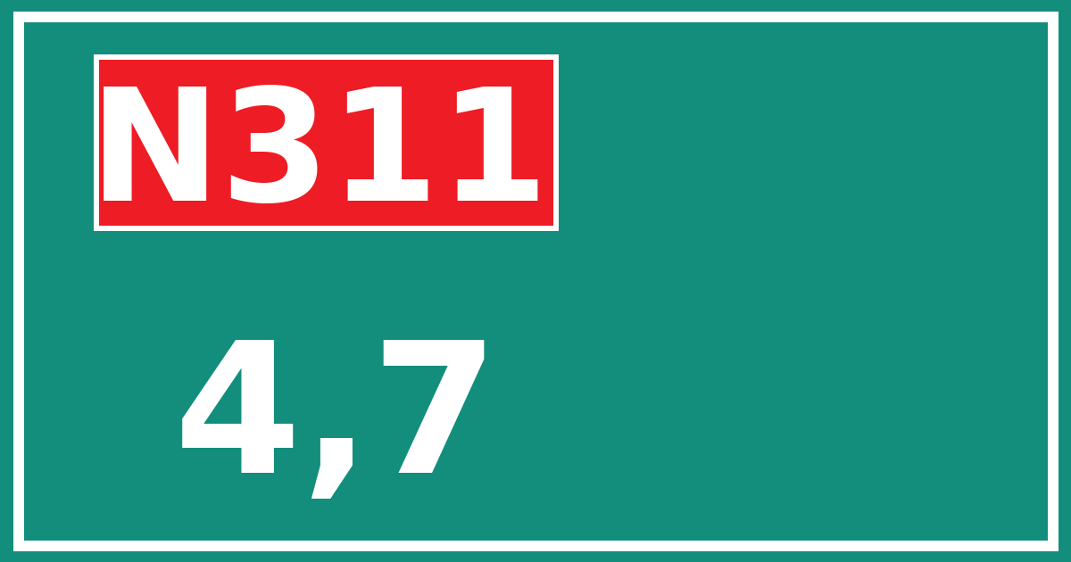 Hectometerbord N311 4,7