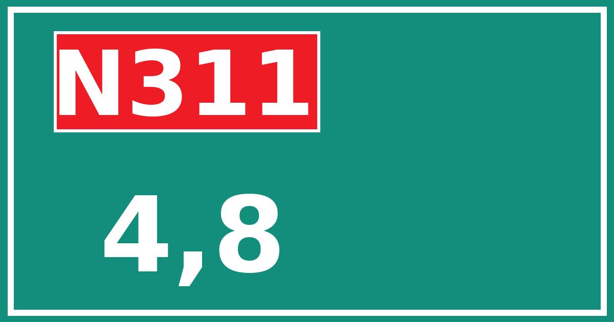 Hectometerbord N311 4,8