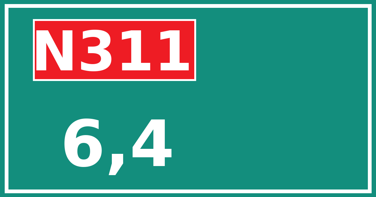 Hectometerbord N311 6,4