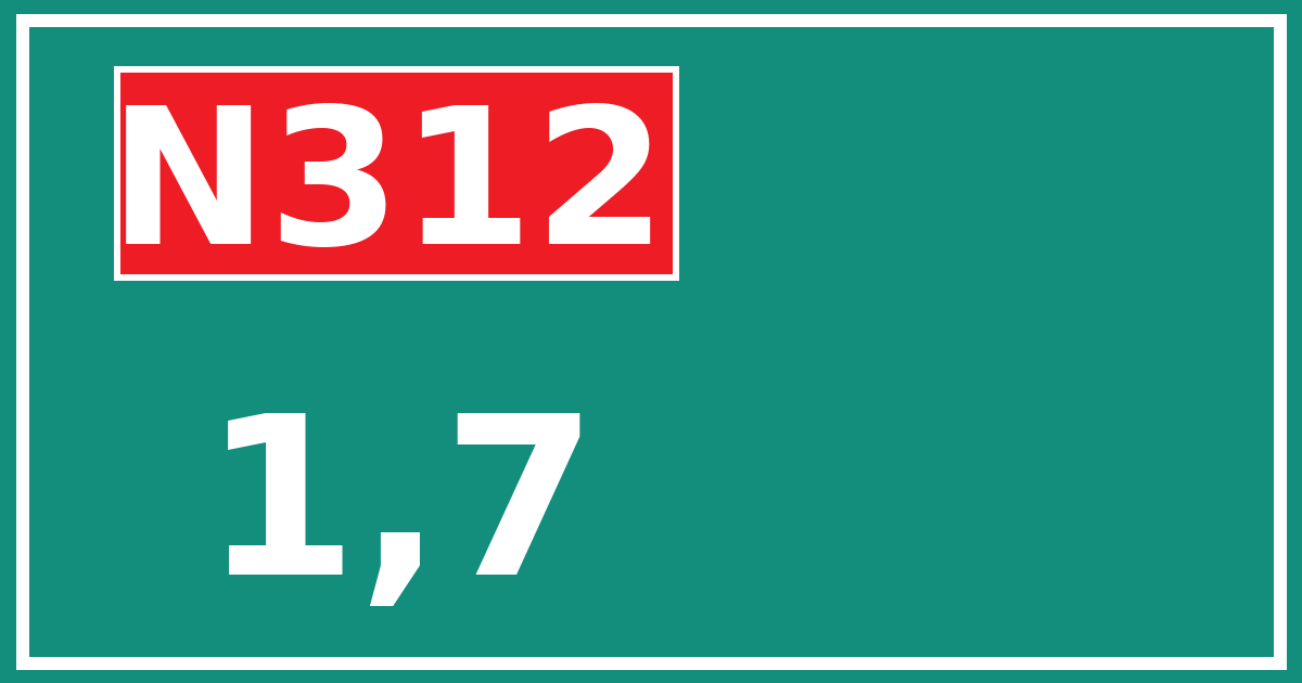 Hectometerbord N312 1,7