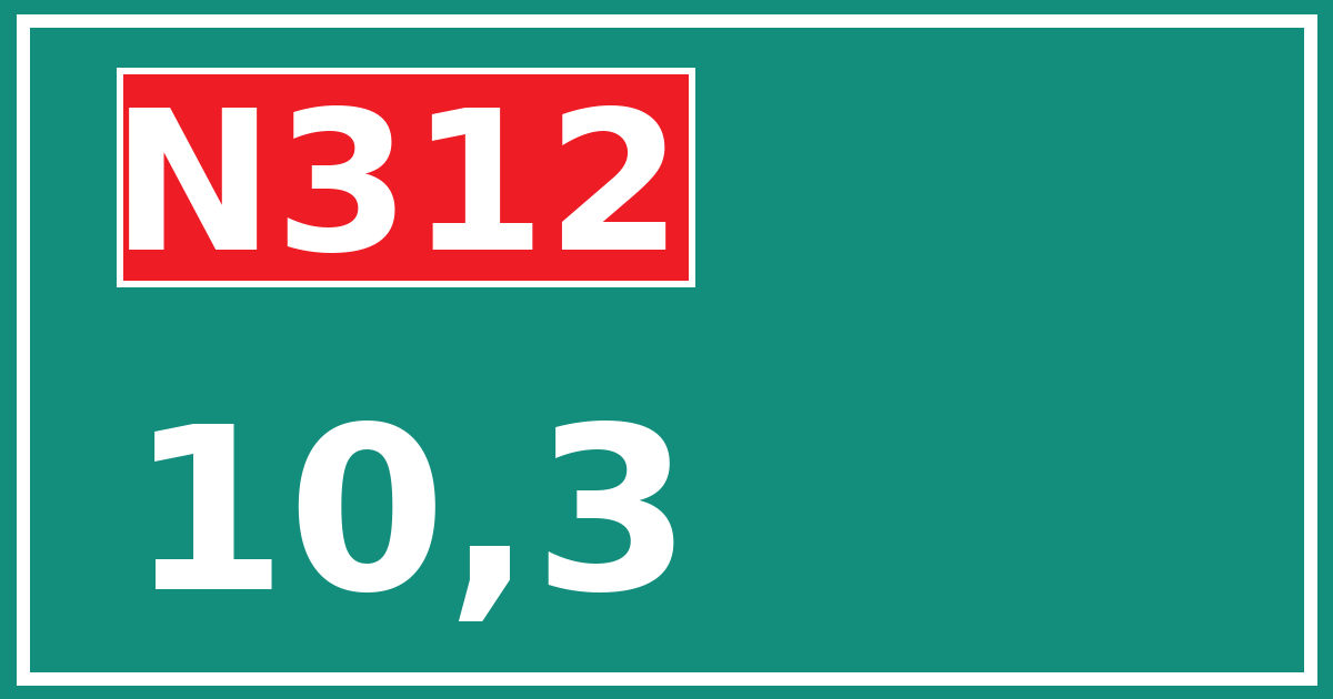 Hectometerbord N312 10,3