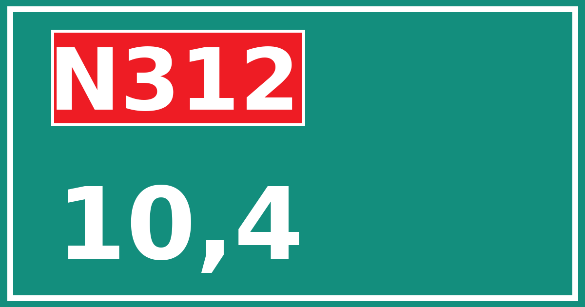 Hectometerbord N312 10,4