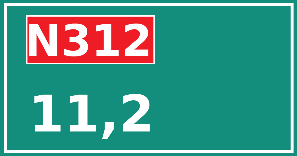 Hectometerbord N312 11,2