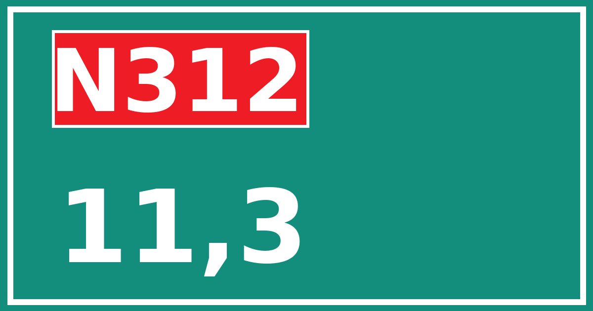 Hectometerbord N312 11,3