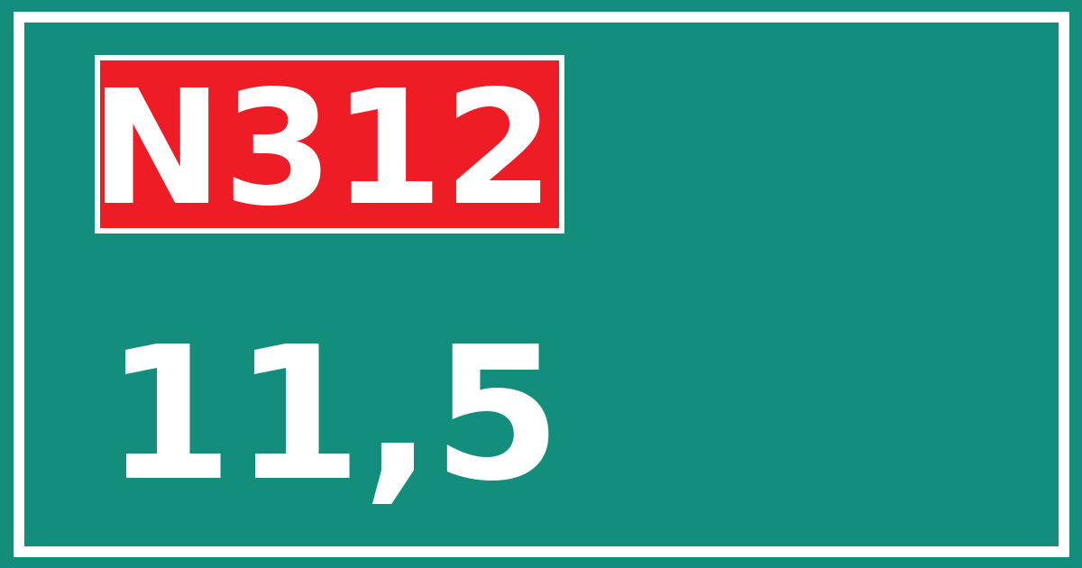 Hectometerbord N312 11,5