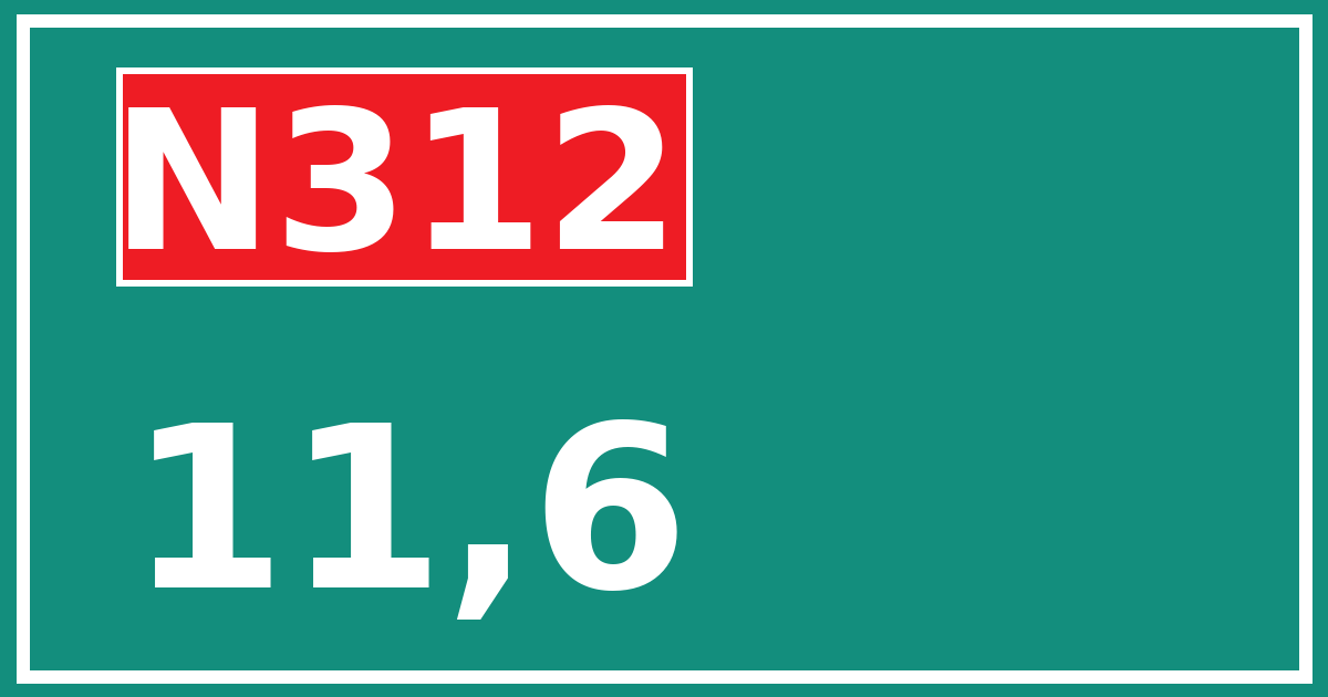 Hectometerbord N312 11,6