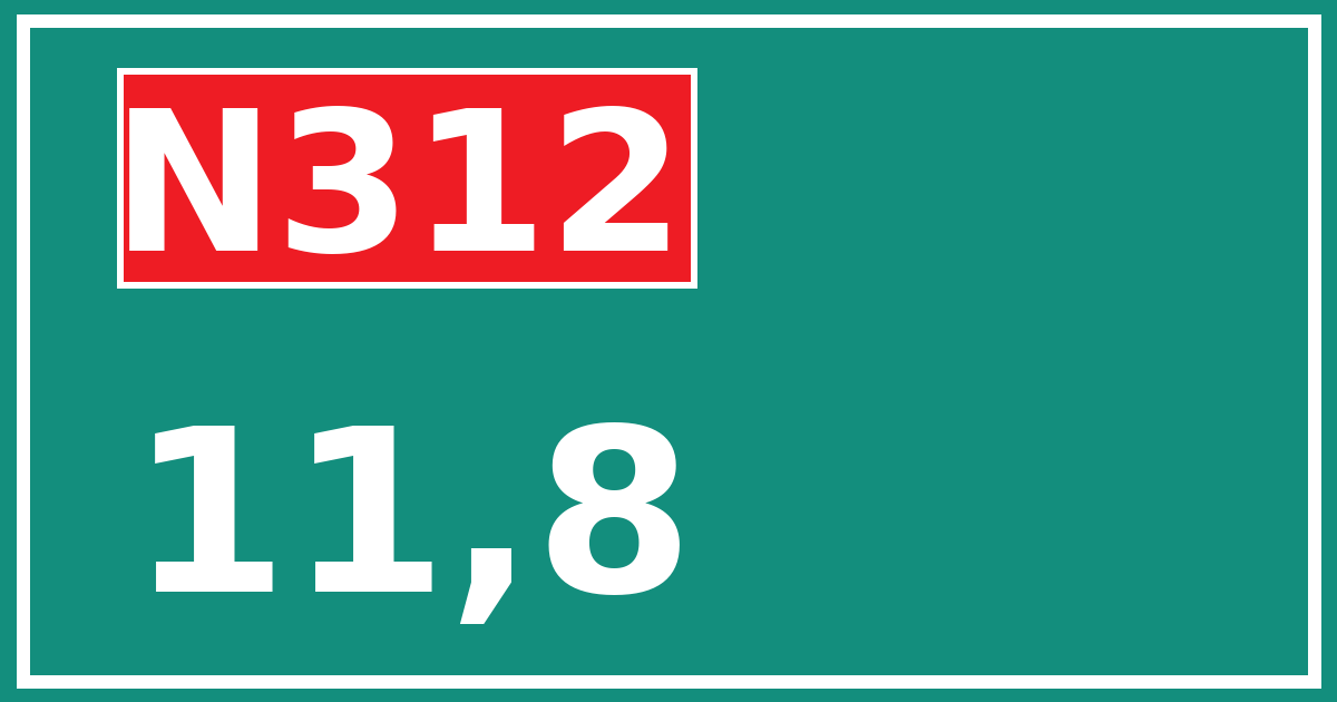 Hectometerbord N312 11,8