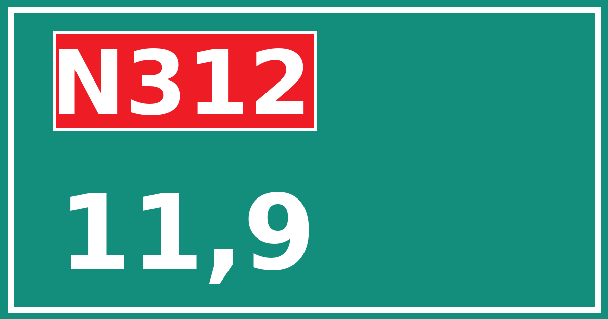 Hectometerbord N312 11,9