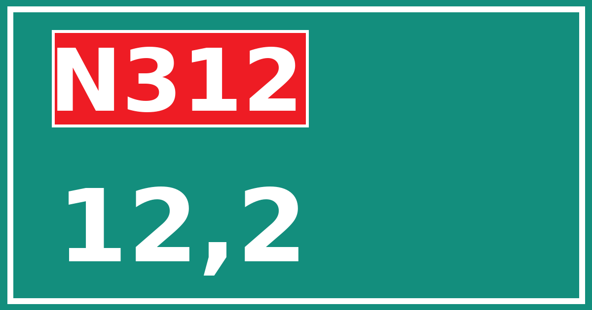 Hectometerbord N312 12,2