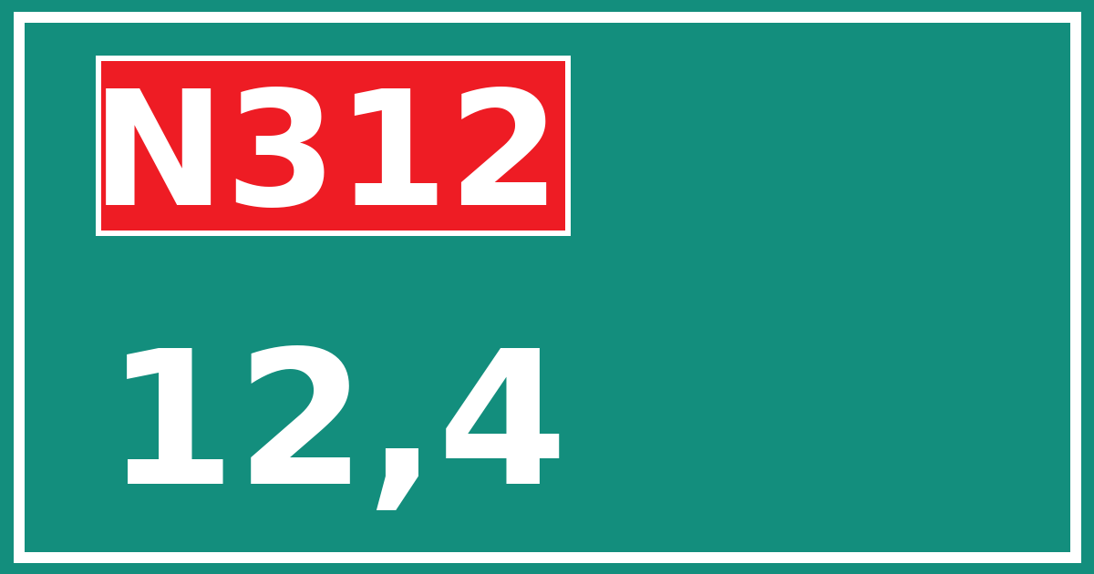 Hectometerbord N312 12,4