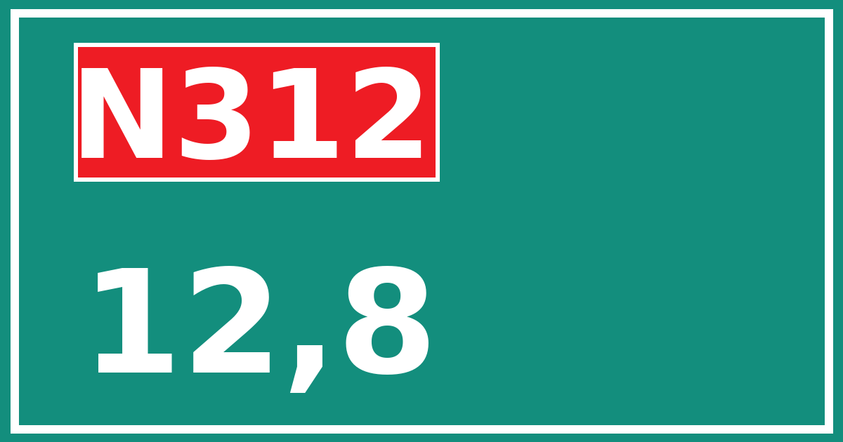 Hectometerbord N312 12,8