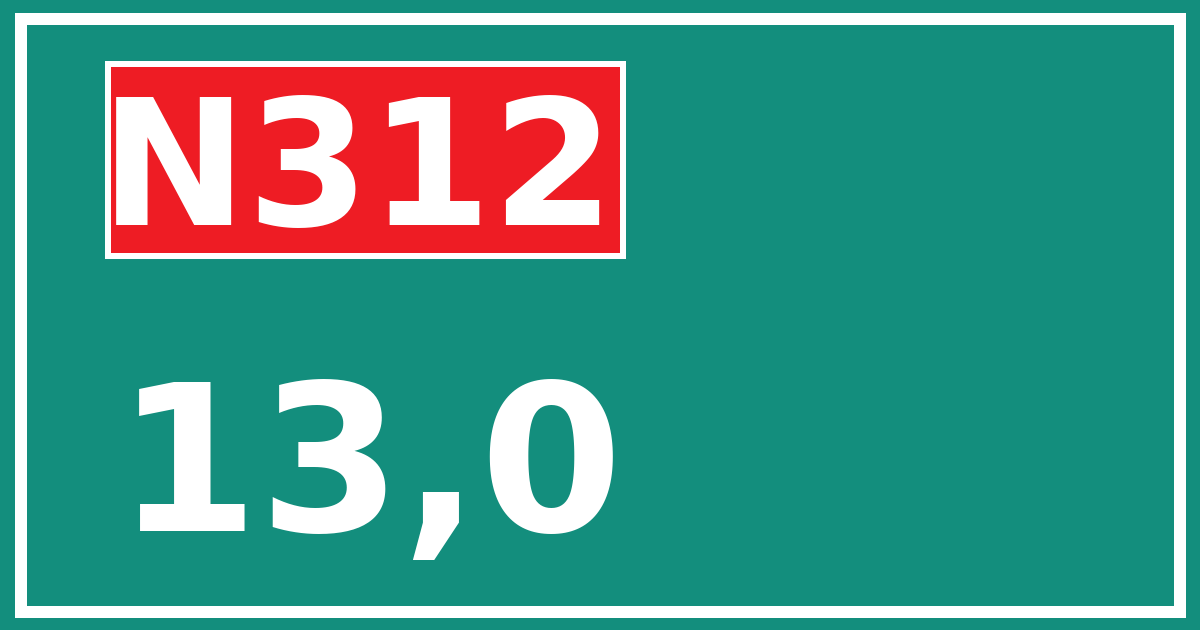 Hectometerbord N312 13,0