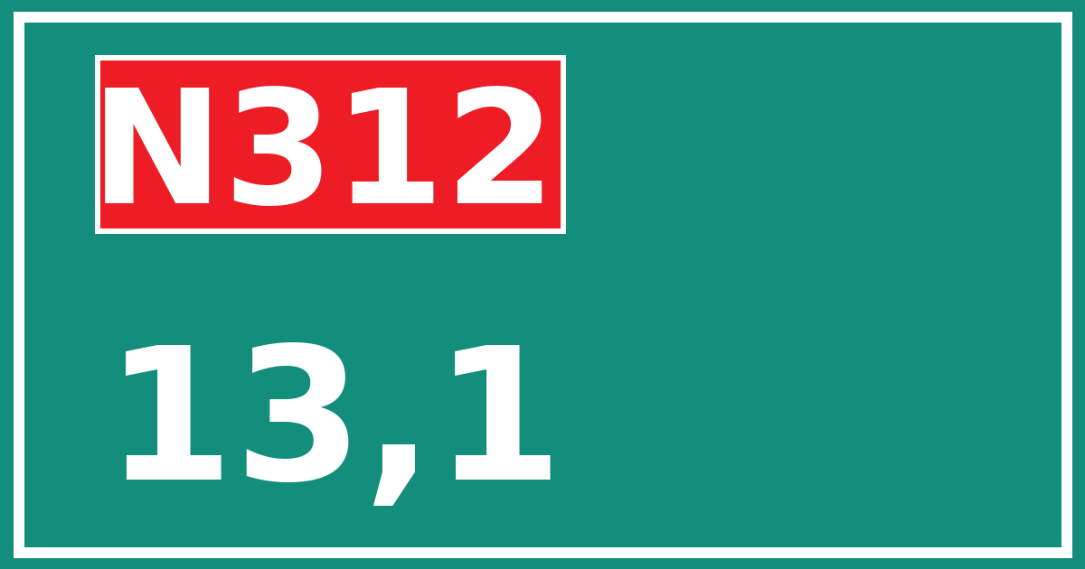 Hectometerbord N312 13,1