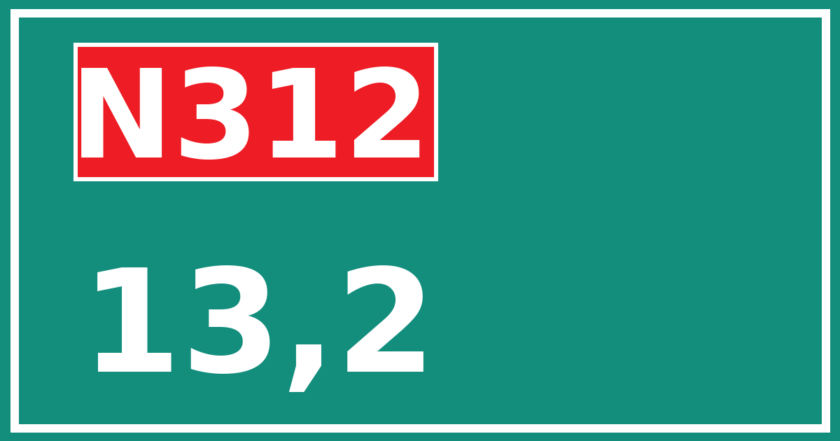 Hectometerbord N312 13,2