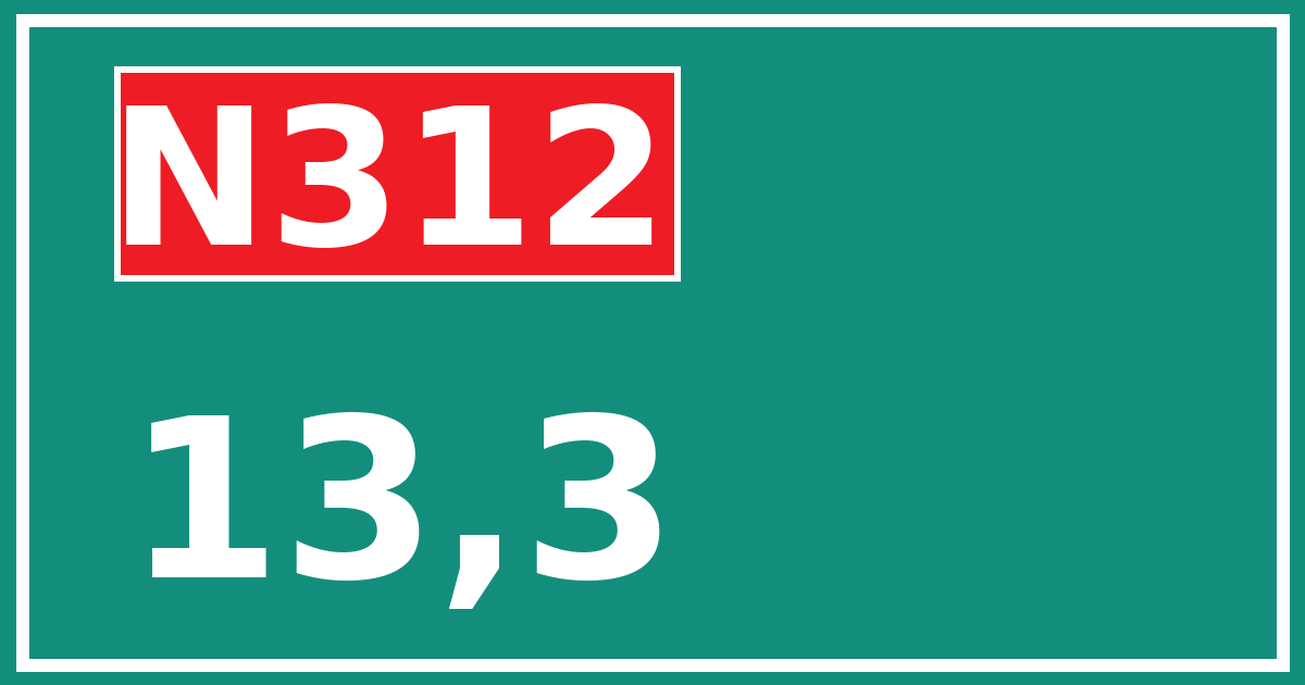 Hectometerbord N312 13,3