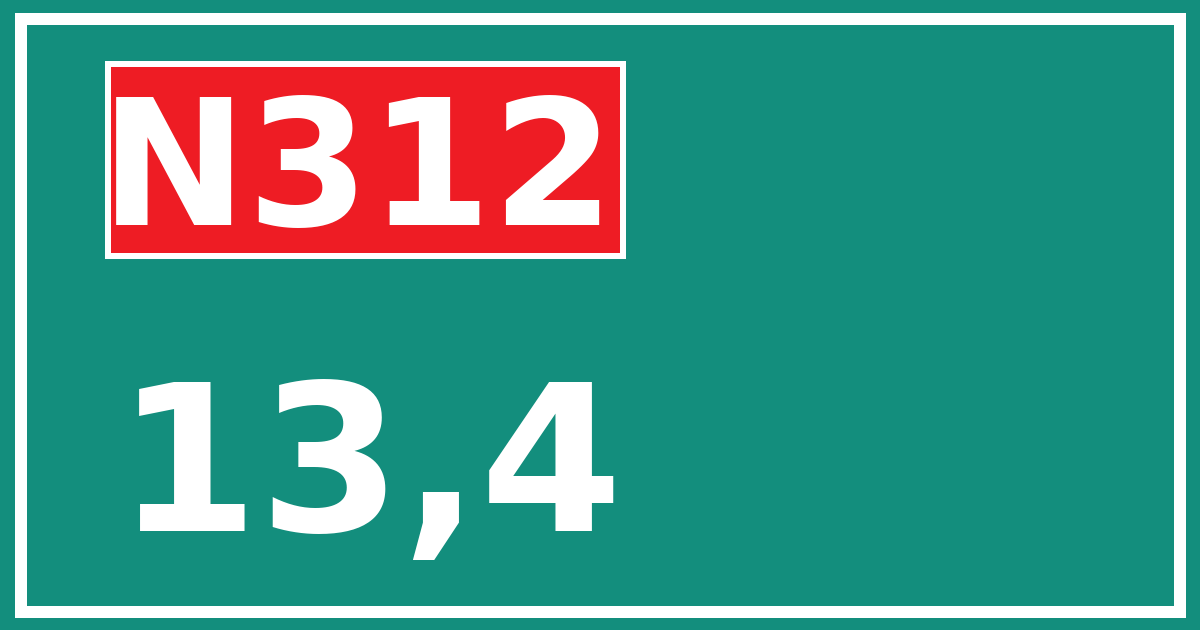 Hectometerbord N312 13,4
