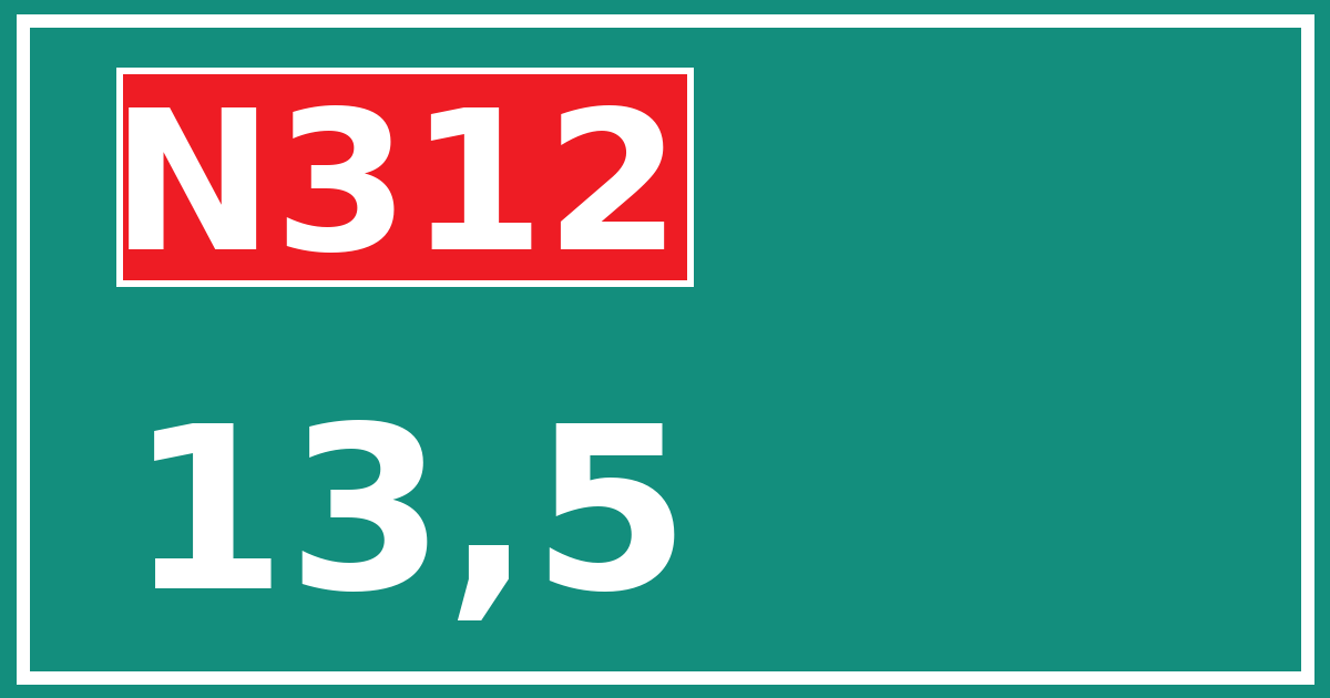 Hectometerbord N312 13,5