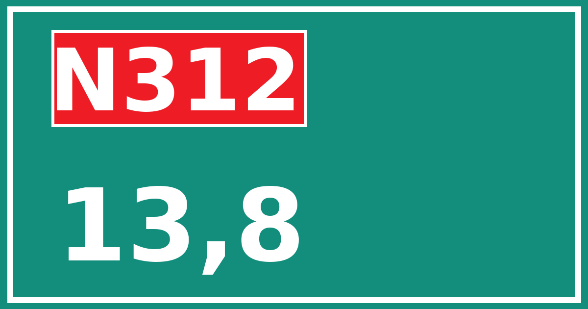 Hectometerbord N312 13,8