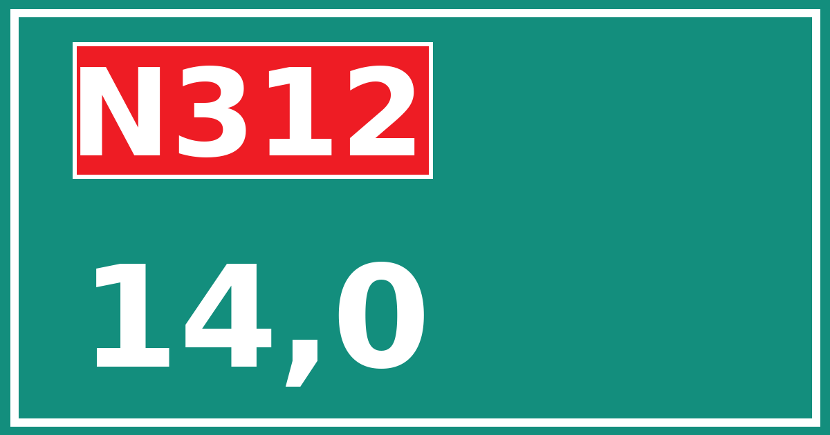 Hectometerbord N312 14,0