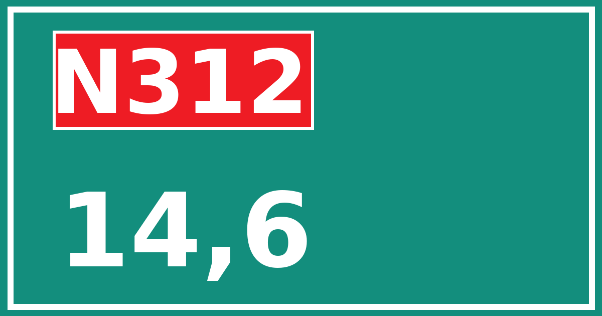 Hectometerbord N312 14,6