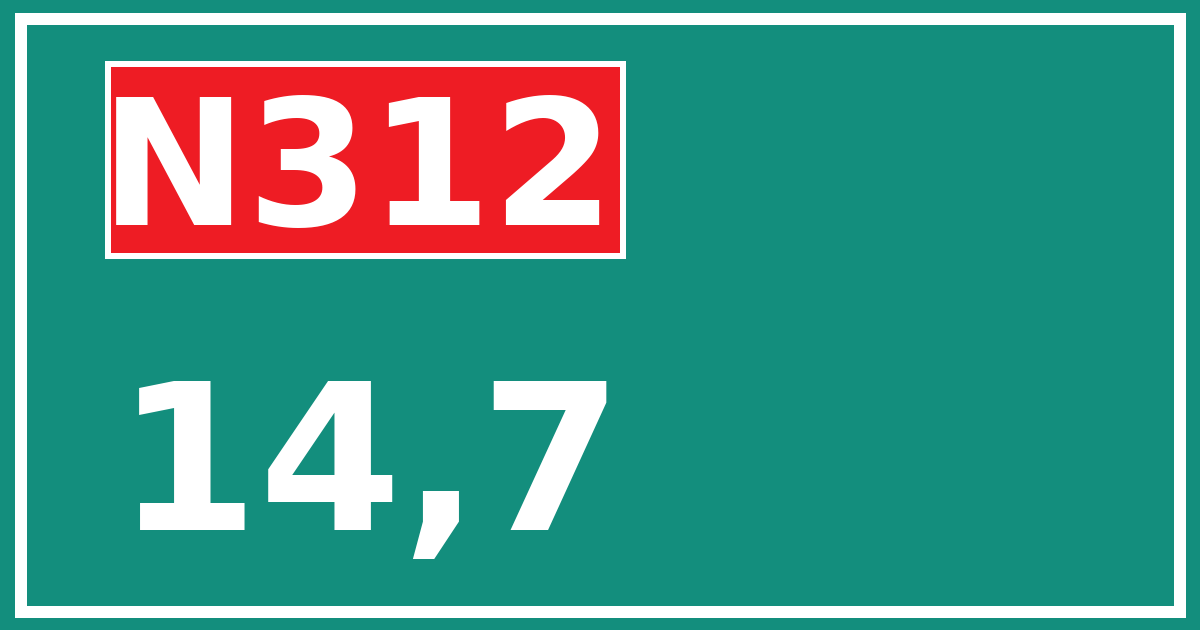 Hectometerbord N312 14,7