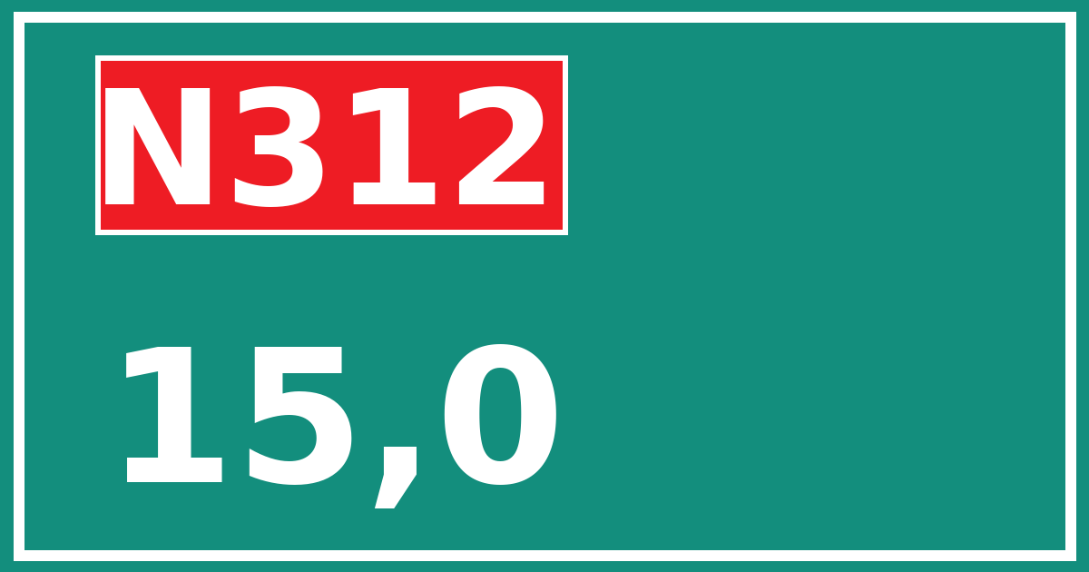 Hectometerbord N312 15,0