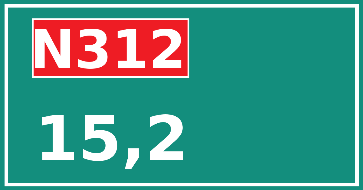 Hectometerbord N312 15,2