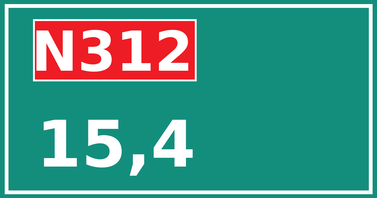 Hectometerbord N312 15,4