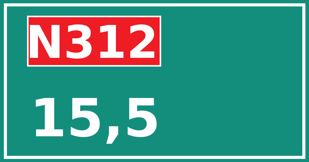 Hectometerbord N312 15,5