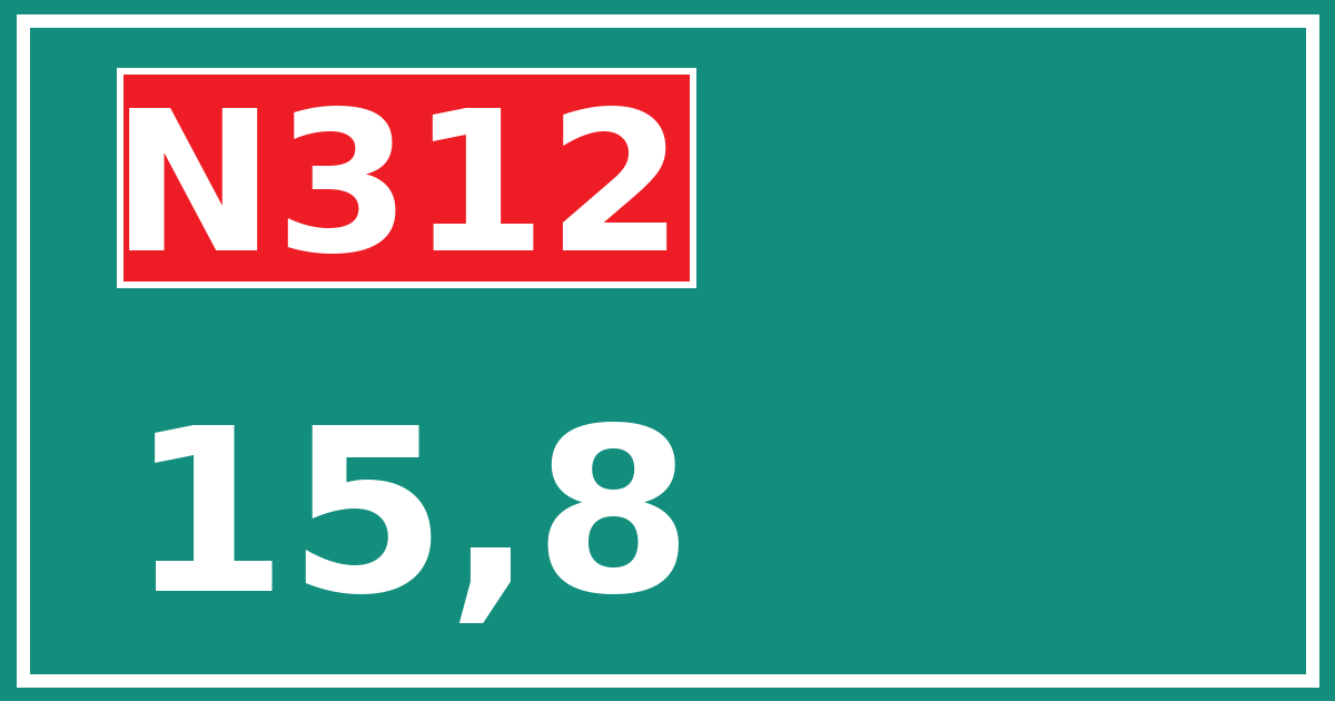 Hectometerbord N312 15,8
