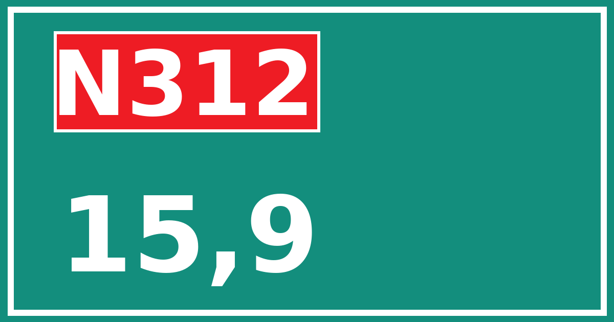 Hectometerbord N312 15,9