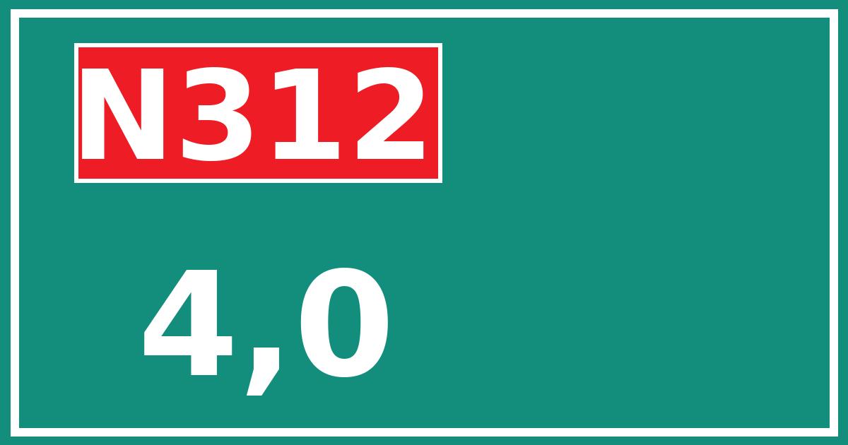 Hectometerbord N312 4,0