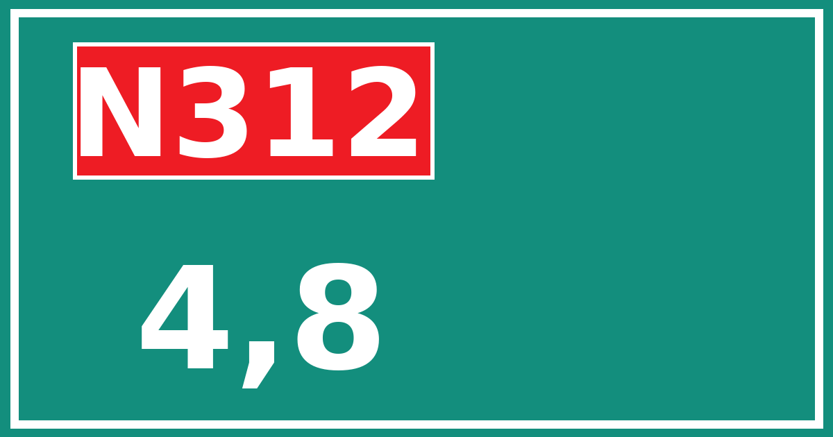 Hectometerbord N312 4,8