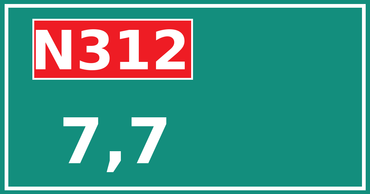 Hectometerbord N312 7,7
