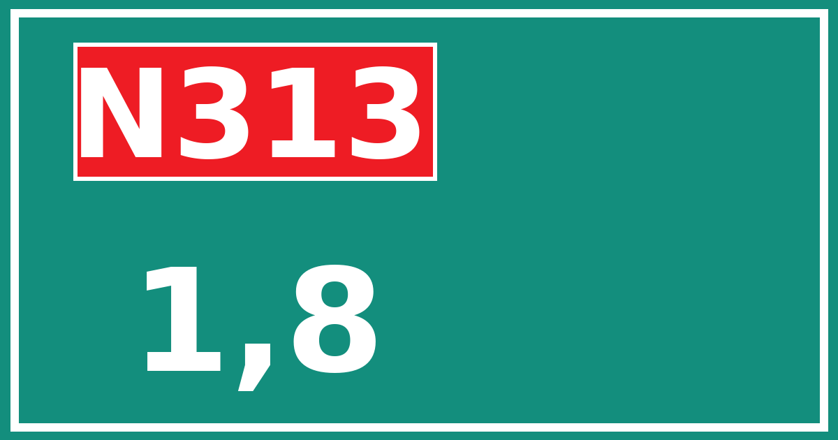 Hectometerbord N313 1,8