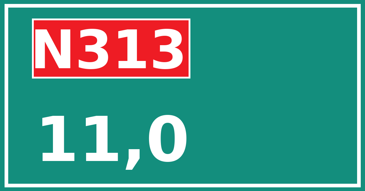 Hectometerbord N313 11,0