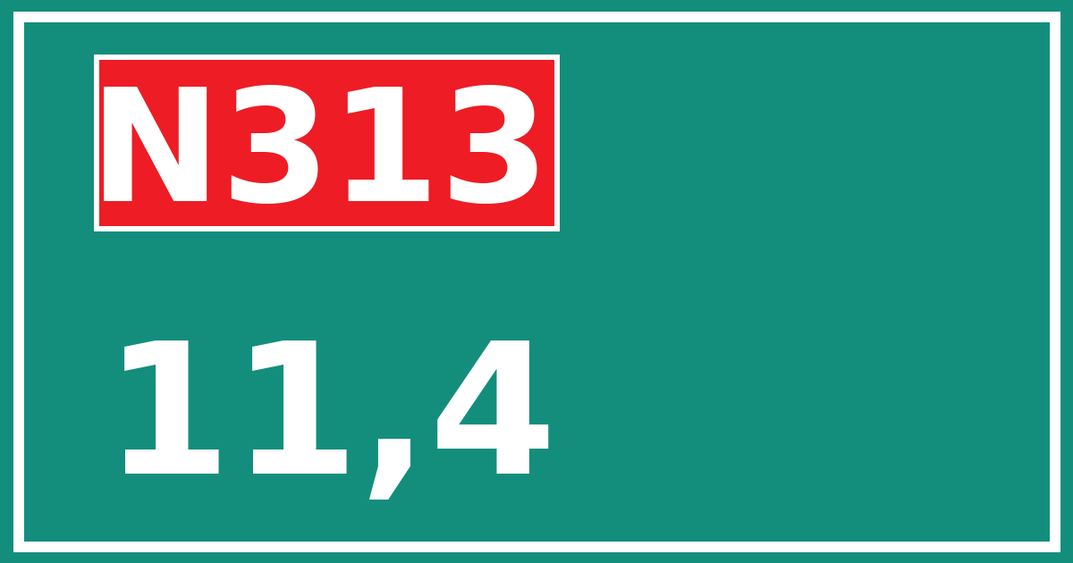 Hectometerbord N313 11,4