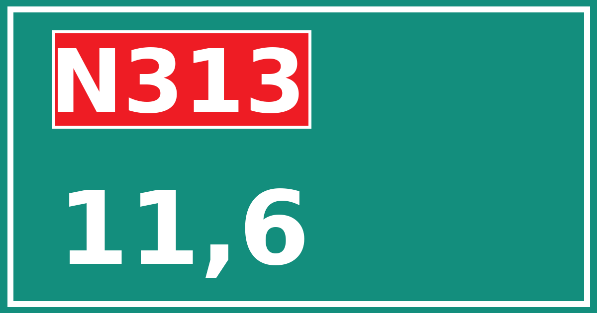 Hectometerbord N313 11,6