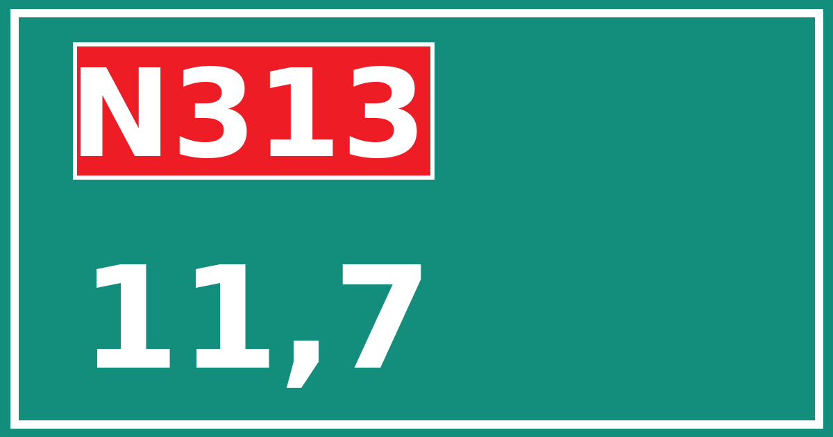 Hectometerbord N313 11,7