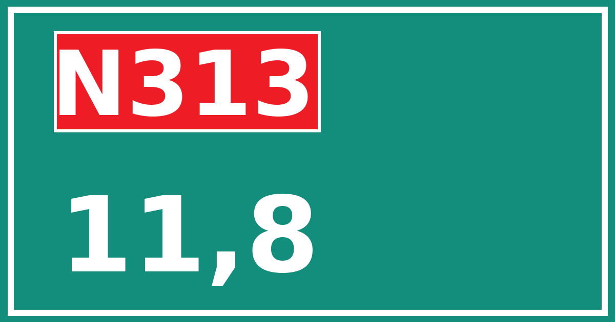 Hectometerbord N313 11,8