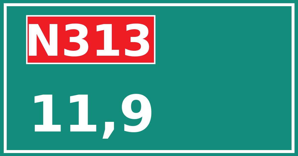 Hectometerbord N313 11,9