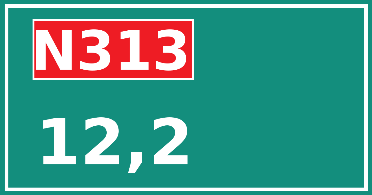 Hectometerbord N313 12,2