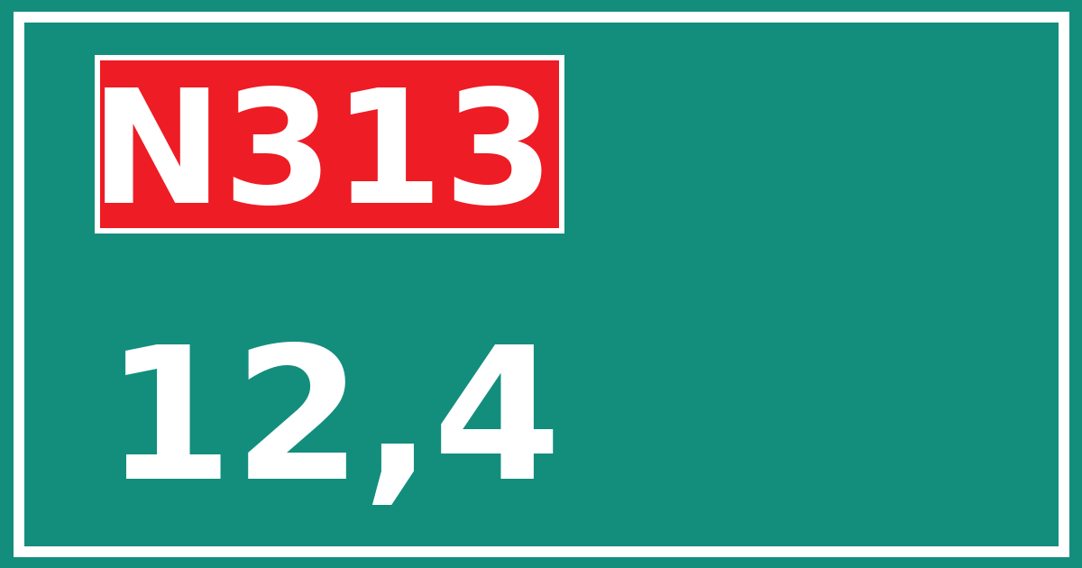 Hectometerbord N313 12,4