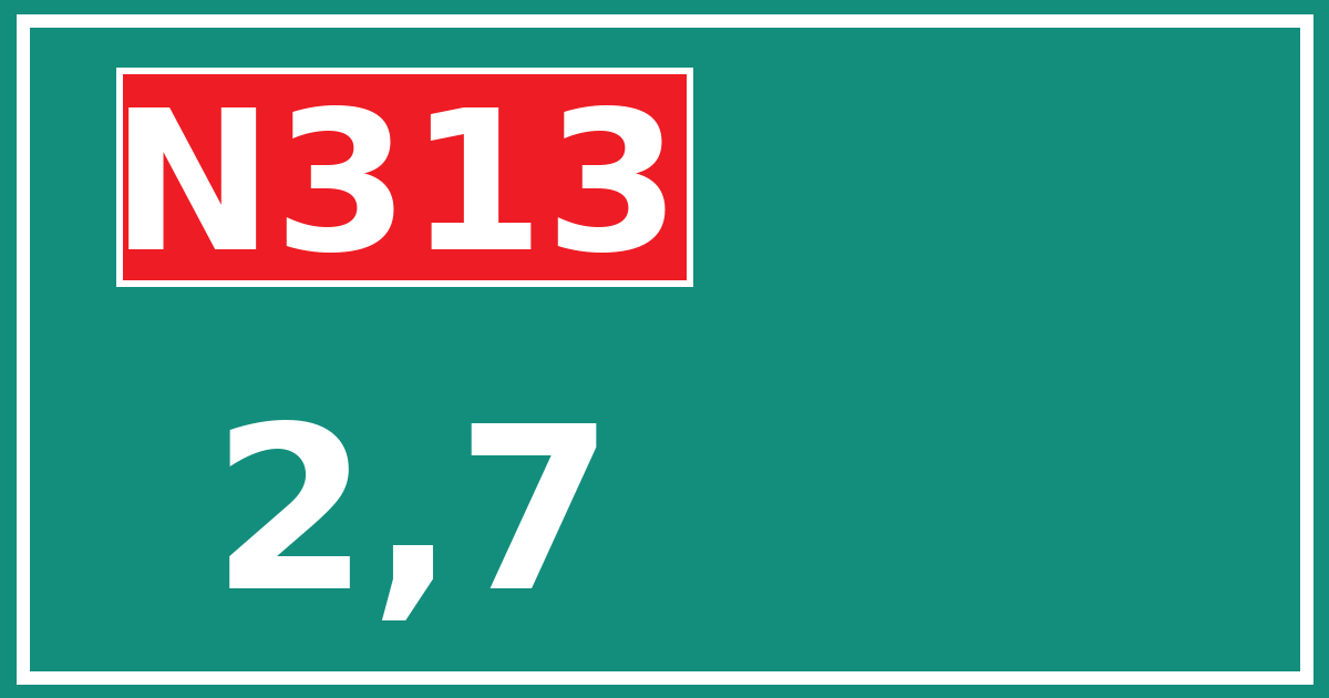 Hectometerbord N313 2,7